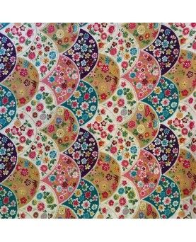 Kokka stof - Buer og blomster - turkis