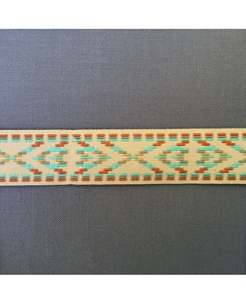 Jacquard blomster blå 15mm 