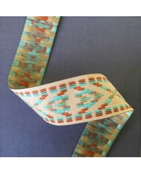 Jacquard blomster blå 15mm 