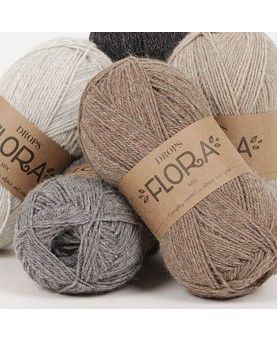 DROPS Flora garn - brun mix 08 