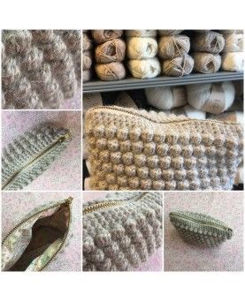 Hæklet clutch i DROPS Alpaca garn 