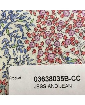 Liberty stof Jess and Jean - Blå og Koral