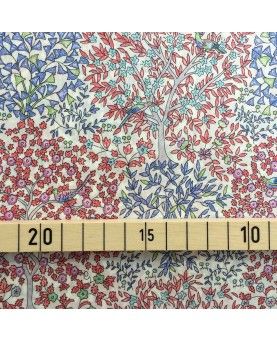 Liberty stof Jess and Jean - Blå og Koral