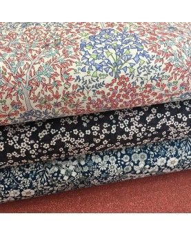 Liberty stof Jess and Jean - Blå og Koral