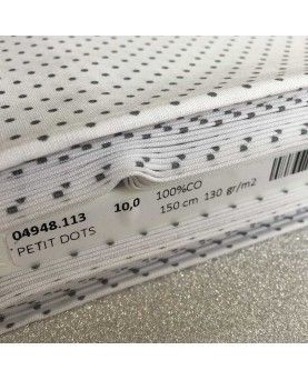 Fat quarter - Petit Dots - Hvid og Sort