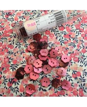 Knapper perlemor blomst offwhite 15mm