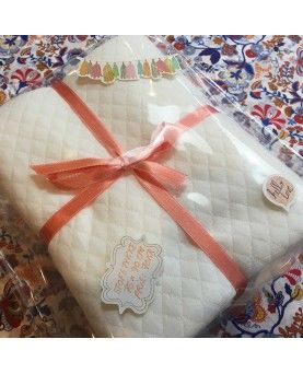 Stofstykke 70x90cm Quilt hvid