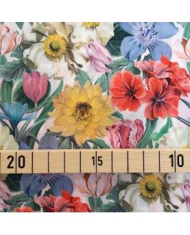 Liberty stofstykke 45x65cm Meadow Melody Small Hvid