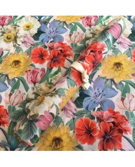 Liberty stofstykke 45x65cm Meadow Melody Small Hvid