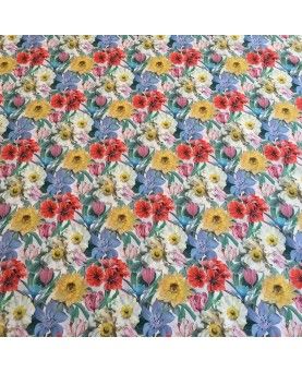 Liberty stofstykke 45x65cm Meadow Melody Small Hvid