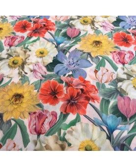 Liberty stofstykke 45x65cm Meadow Melody Small Hvid