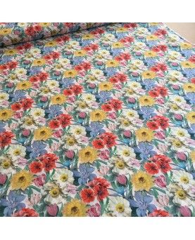 Liberty stofstykke 45x65cm Meadow Melody Small Hvid