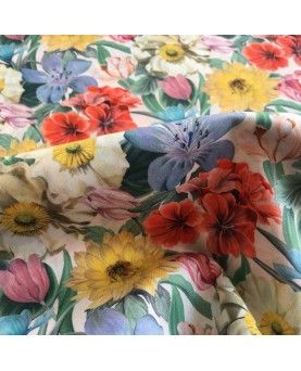 Liberty stofstykke 45x65cm Meadow Melody Small Hvid