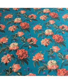 Liberty stof Decadent blooms turkis