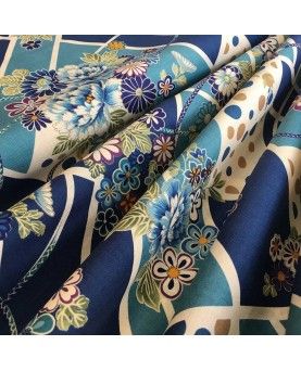 Kokka fabric - kimono - blå