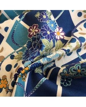 Kokka fabric - kimono - blå