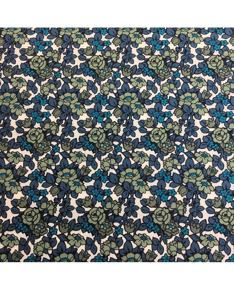 Liberty Poplin Anthology blå og grøn Liberty Poplin Anthology blå og grøn