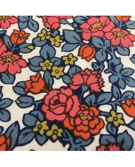 Liberty Poplin Anthology blå & koral