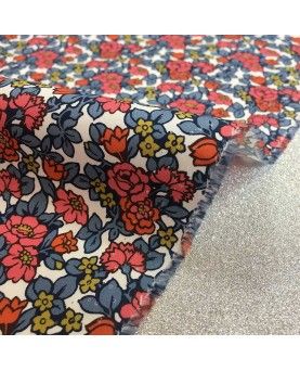 Liberty Poplin Anthology blå & koral
