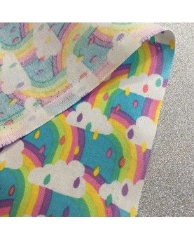 Fat quarter - skyer og regnbuer