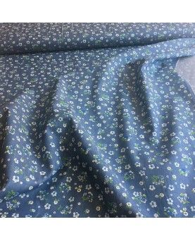 Denim med blomsterprint 
