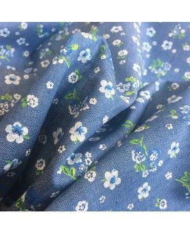 Denim med blomsterprint 