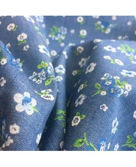 Denim med blomsterprint 