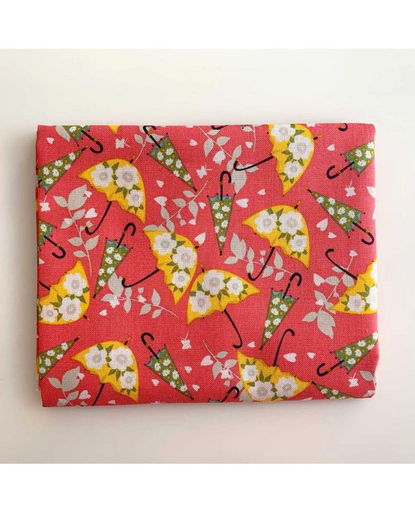 fat quarters  45x55cm stof med paraplyer Koral 