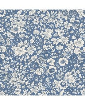 Liberty Quilting Stof - EMILY SILHOUETTE - Blå