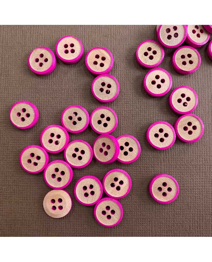 knapper træ - 12,5mm pink