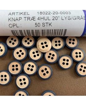 knapper træ - 12,5mm gråblå