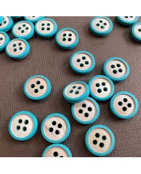 knapper træ - 12,5mm turkis