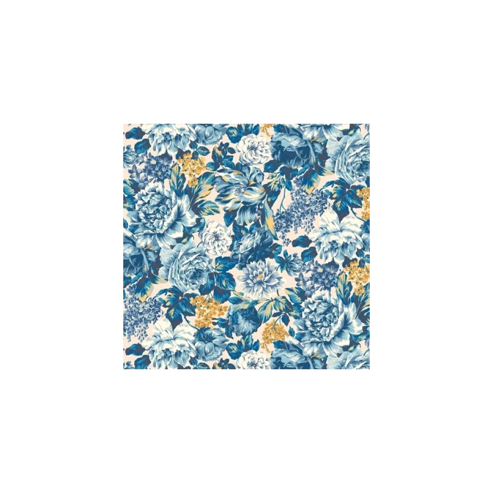 Liberty Quilting Stof fabrics Wild Bloom Blå