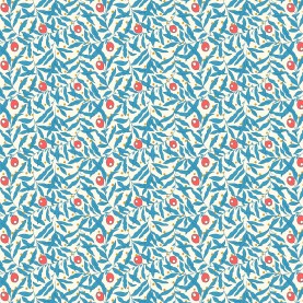 Liberty Quilting fat quarters 45x55cm fabrics Holiday Berries 1 Metallic 04775936B Blå