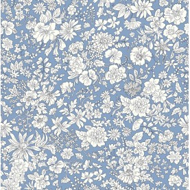 Liberty Quilting Stof fabrics med blomster print Emily Belle Bright 001666414A stof blå med blomster Evening