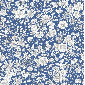 Liberty Quilting fat quarters 45x55cm fabrics stof med blomster Emily Belle Bright 01666415A blår stof med blomster print Cobalt