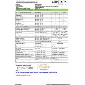 Liberty stof specifikations ark vaskeinstruktioner varedeklaration