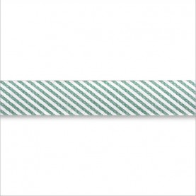 Skråbånd smal stribe i grønt & hvidt bundt med 3 meter