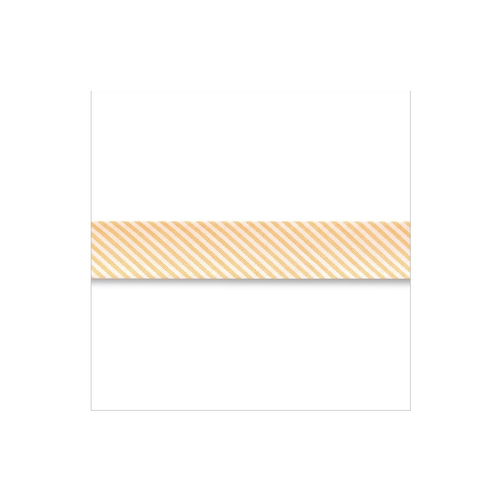 skråbånd smal stribe farve gult & hvidt bånd en rulle/25m
