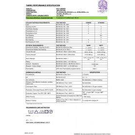Liberty specification sheet Liberty stof varedeklaration
