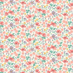 Liberty Quilting fat quarters 45x55cm - WILDFLOWER POPPY 01666463C - Pastel