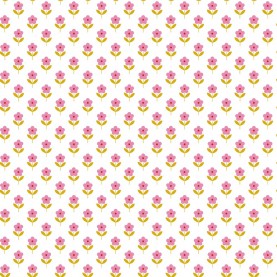 Bomuldsstof poplin Cherry -hvid og lyserød Bomuldsstof poplin Cherry -hvid og lyserød