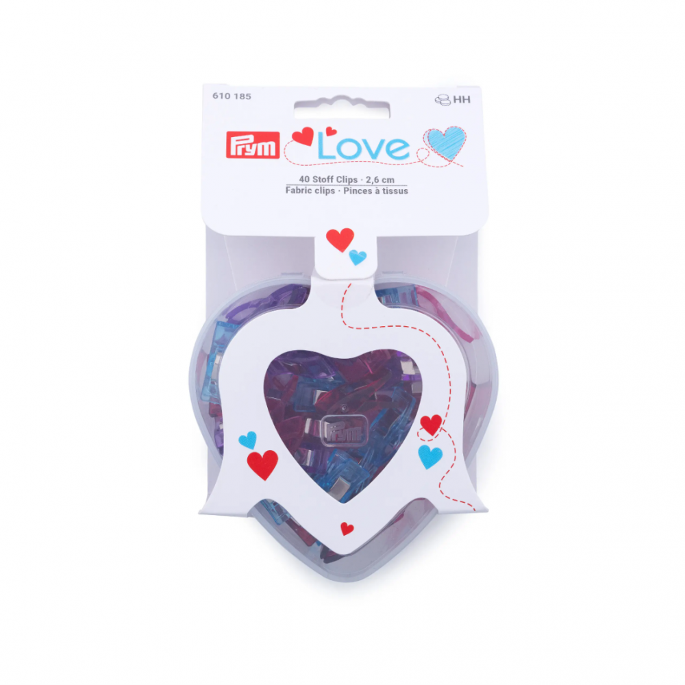 Prym Love wonder clips / stofklemmer i hjerteæske 40 wonder clips i hjerteæske.40 wonder clips i hjerteæske.