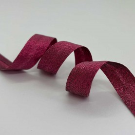 Skråbånd - Lurex pink 3meter