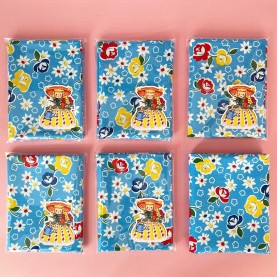 Fat quarters 45x55cm - blomstret retro Blå