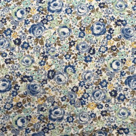 Kobayashi Japansk stof - Poplin bomuld metervarer syning produktfoto stoffet er med blomster print og sælges i metermål