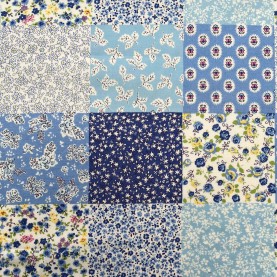 Kobayashi Japansk stof - Poplin bomuld metervarer syning produktfoto stoffet er med blomster print og sælges i metermål