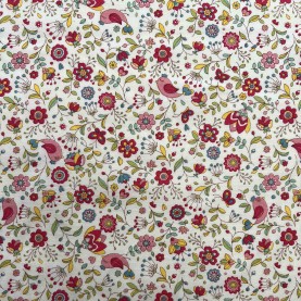 Kobayashi Japansk stof - Poplin bomuld metervarer syning produktfoto stoffet er med blomster print og sælges i metermål