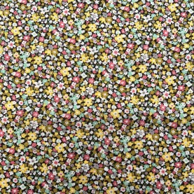 Kobayashi Japansk stof - Poplin bomuld metervarer syning produktfoto stoffet er med blomster print og sælges i metermål