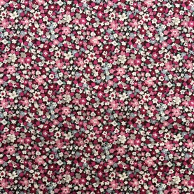 Kobayashi Japansk stof - Poplin bomuld metervarer syning produktfoto stoffet er med blomster print og sælges i metermål